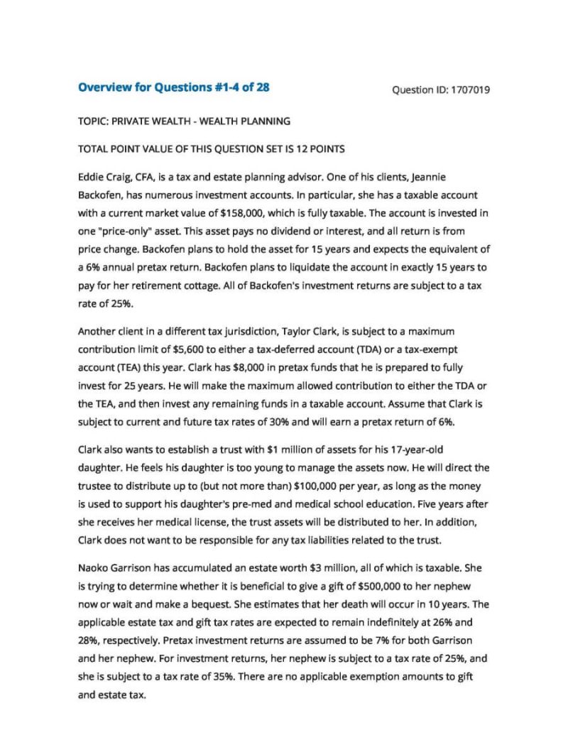 2025 CFA Level 3 Schweser Question Bank Private Wealth Pathway