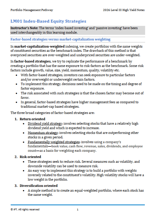 2026-ift-l3-hy-1 2026 CFA Level 3 IFT High Yield Notes Portfolio Management Pathway